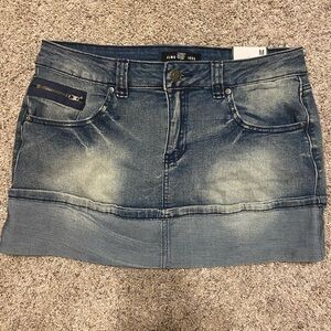 Almost Famous Faded Blue Mini Skirt